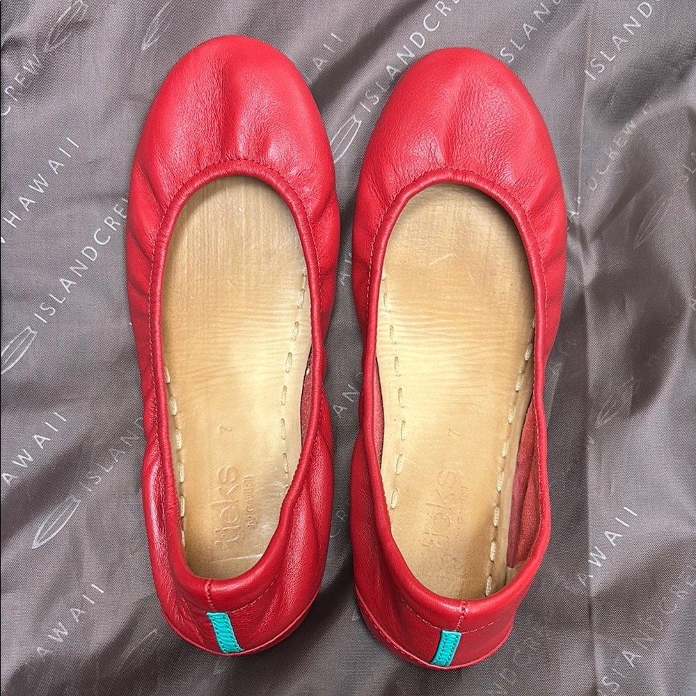 Tieks True Love Red. Size 7  LOW Price.  FIRM